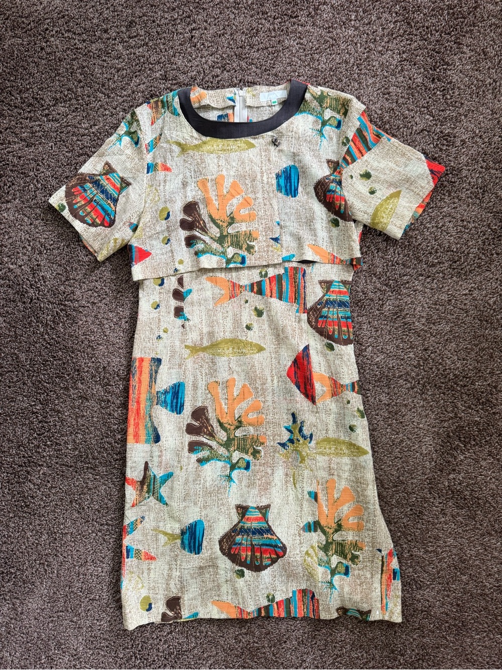 VTG 70s Ocean Print Dress
